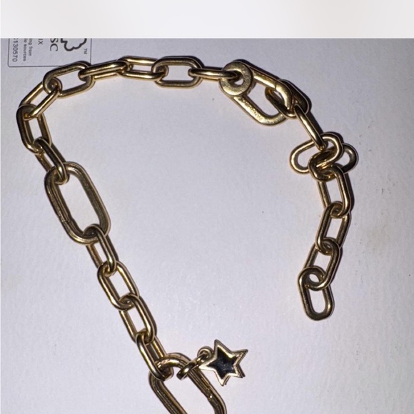 Pandora Gold Statement Bracelet with Charm - Picture 1 of 1